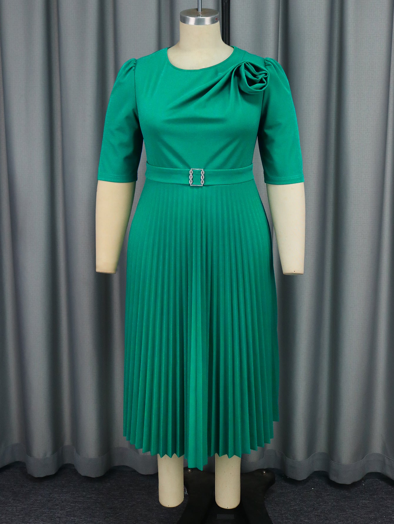 Women Floral Pleated Party Dress 4