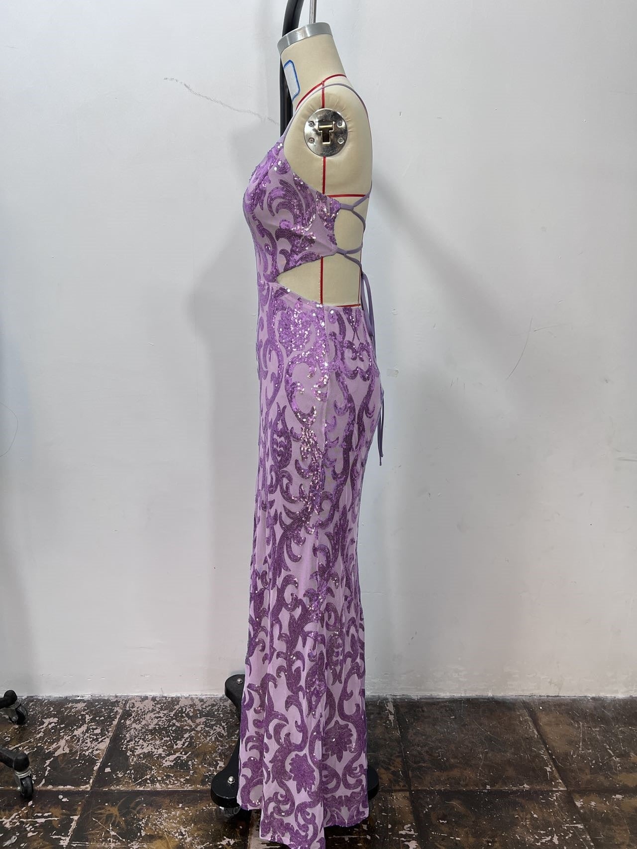 Sequin Patchwork Formal Party Evening Dress Chic Bridesmaid Dress 6