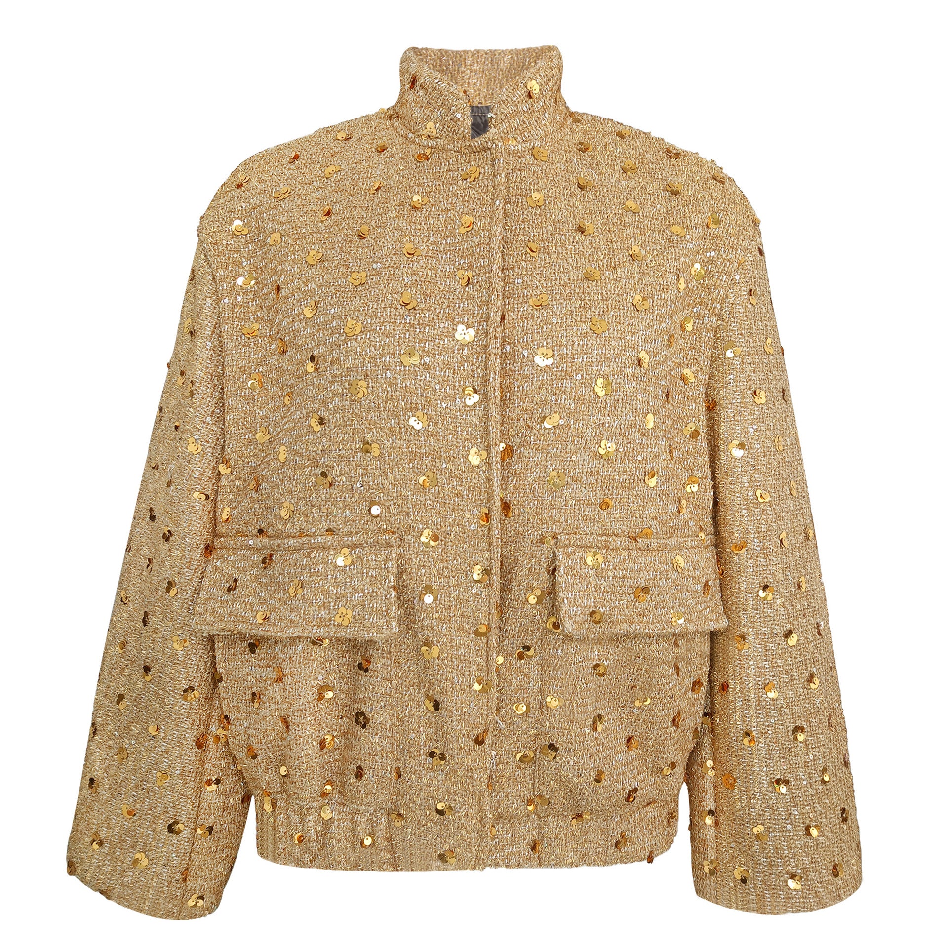Autumn And Winter Women's Pocket Embroidered Sequined Jacket 7