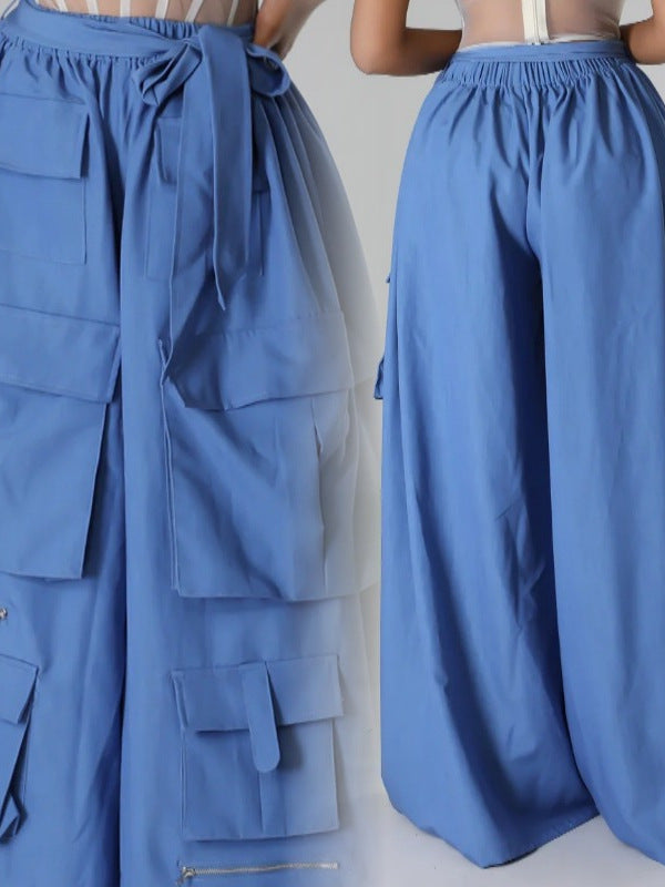 Women's Trendy Multi-Pocket Wide-Leg Pants 10