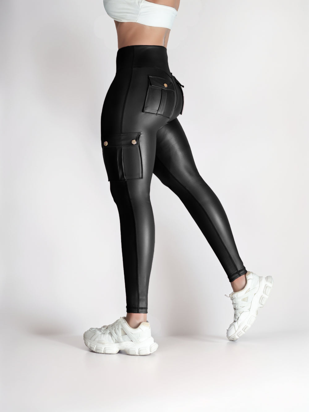 Pocket Cargo Slim Fitness Pants Women's High Stretch Tight Fitting Quick Dry Running Yoga Pants 5