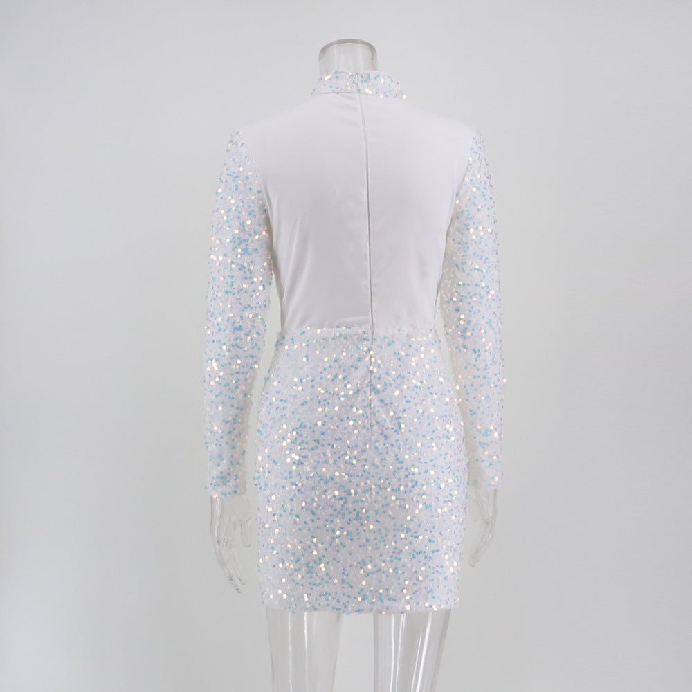 Sexy Long-Sleeved Sequin Women's Dress 9