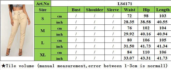 Women's Fitted Solid Color High Waist Pants With Belt 8