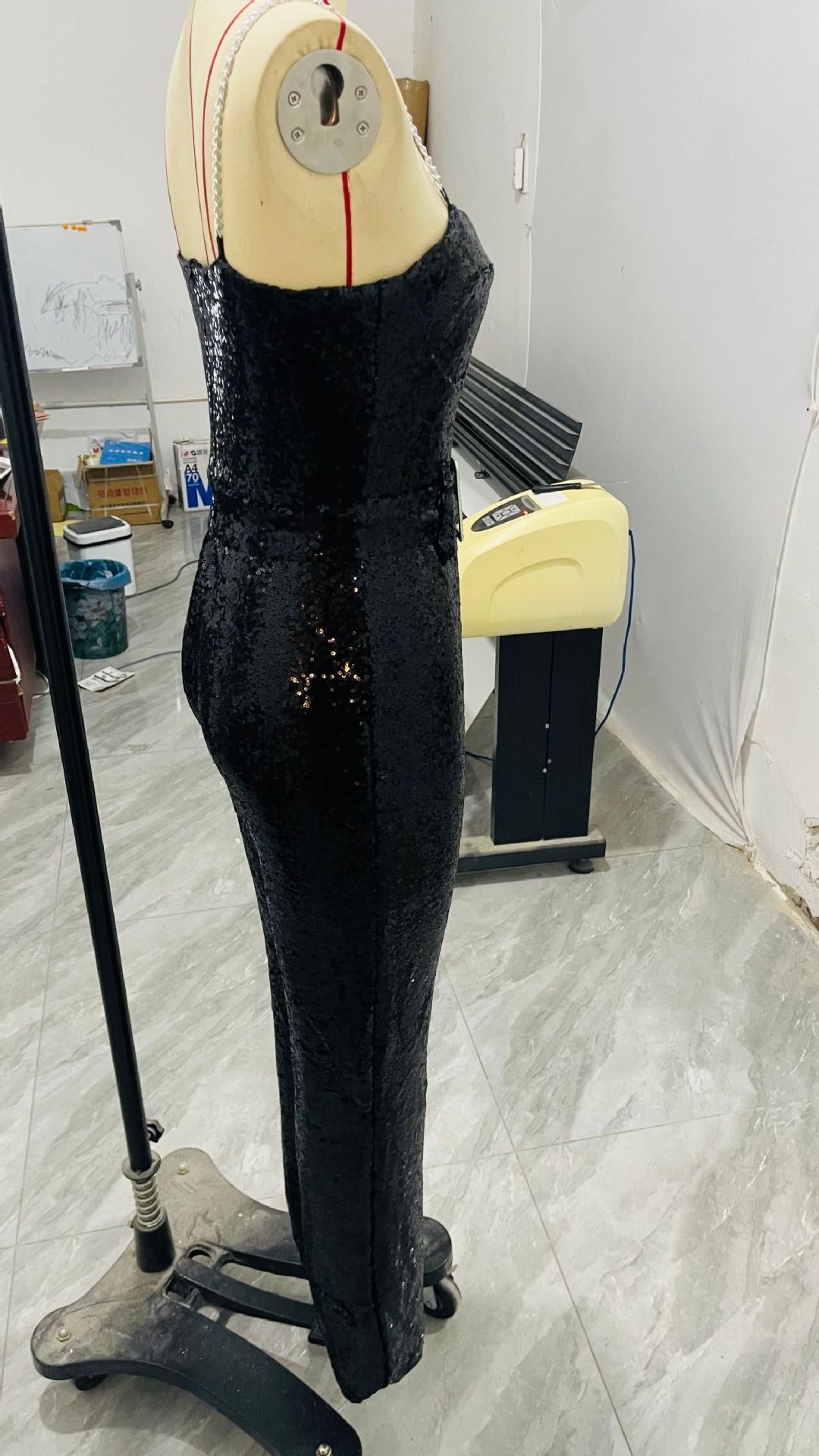 Fashionable women's sexy chain strap Low Back belt sequin Jumpsuit 11