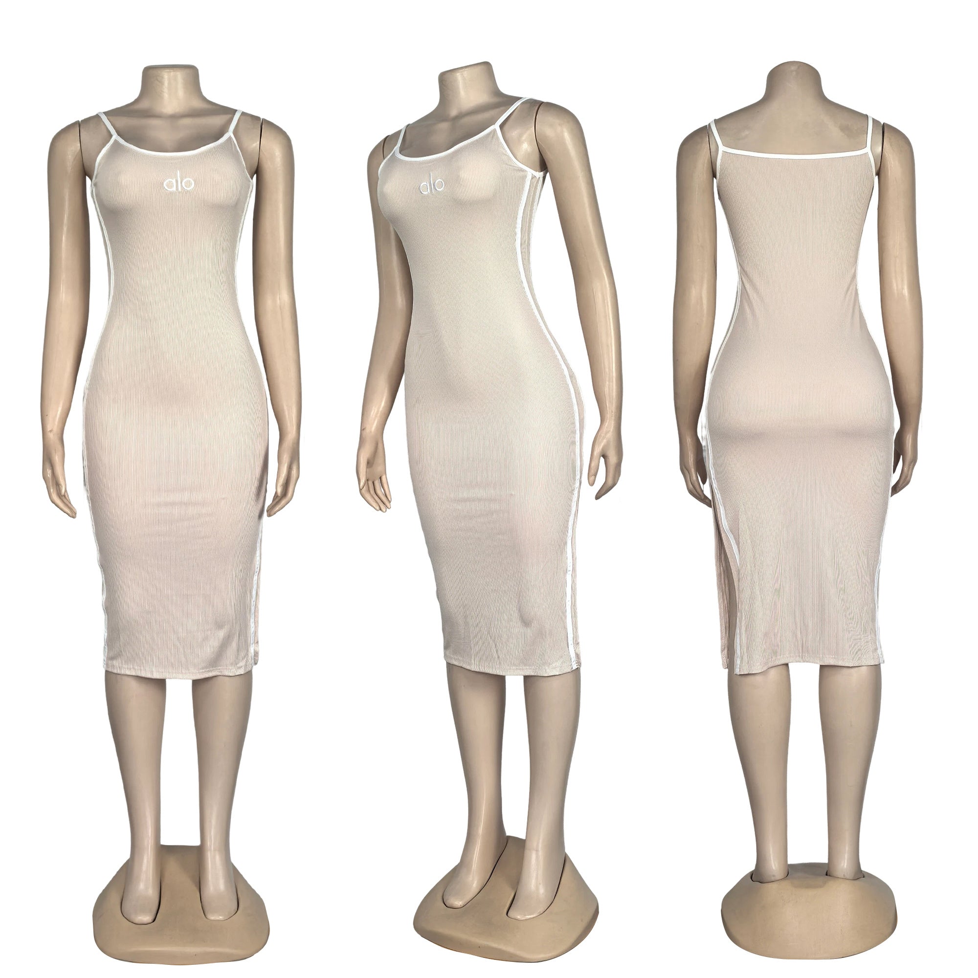 Women Elegant Embroidered Sleeveless Slit Dress 8