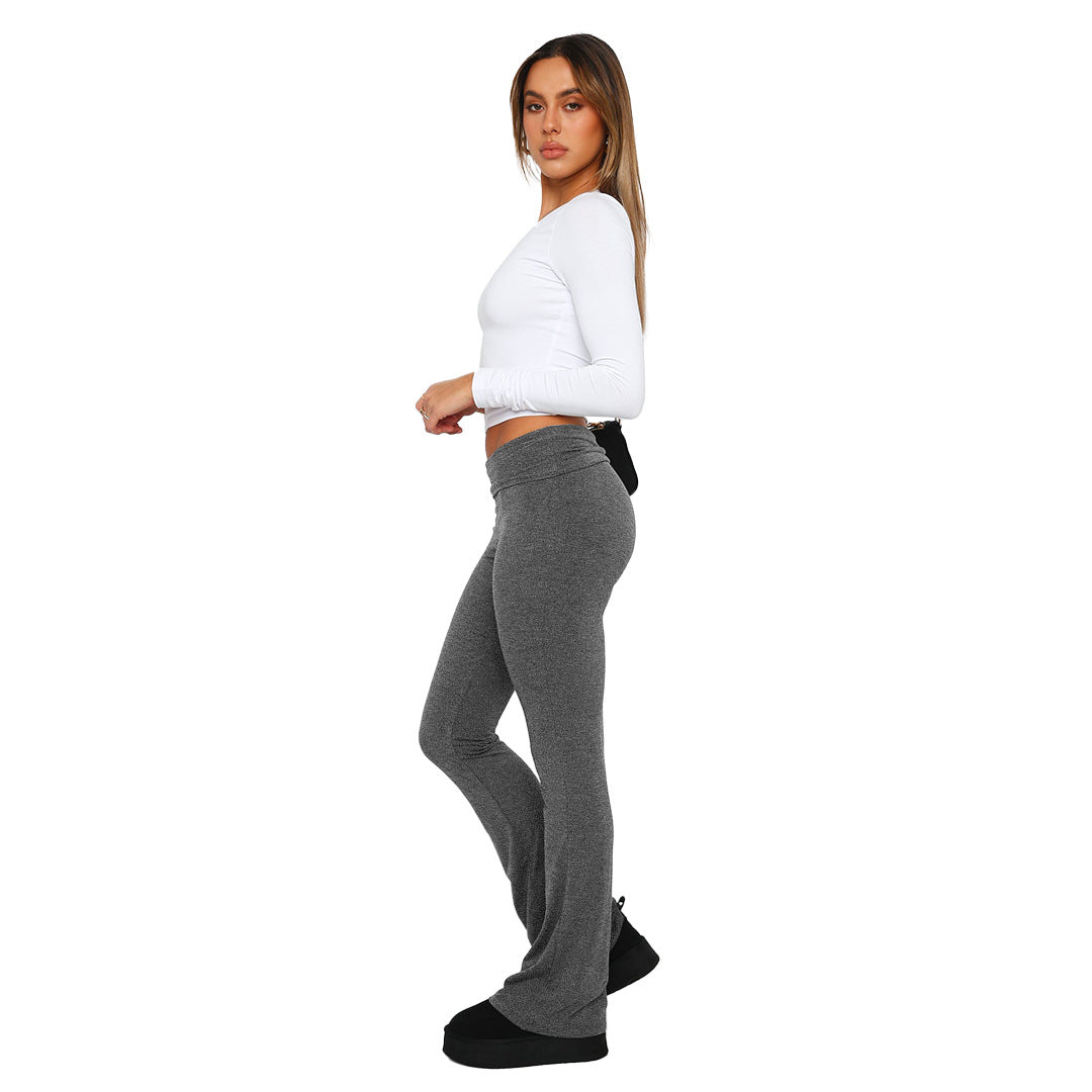 Women's Fashion Comfortable Slim Fit Low Rise Bell Bottom Pants 24