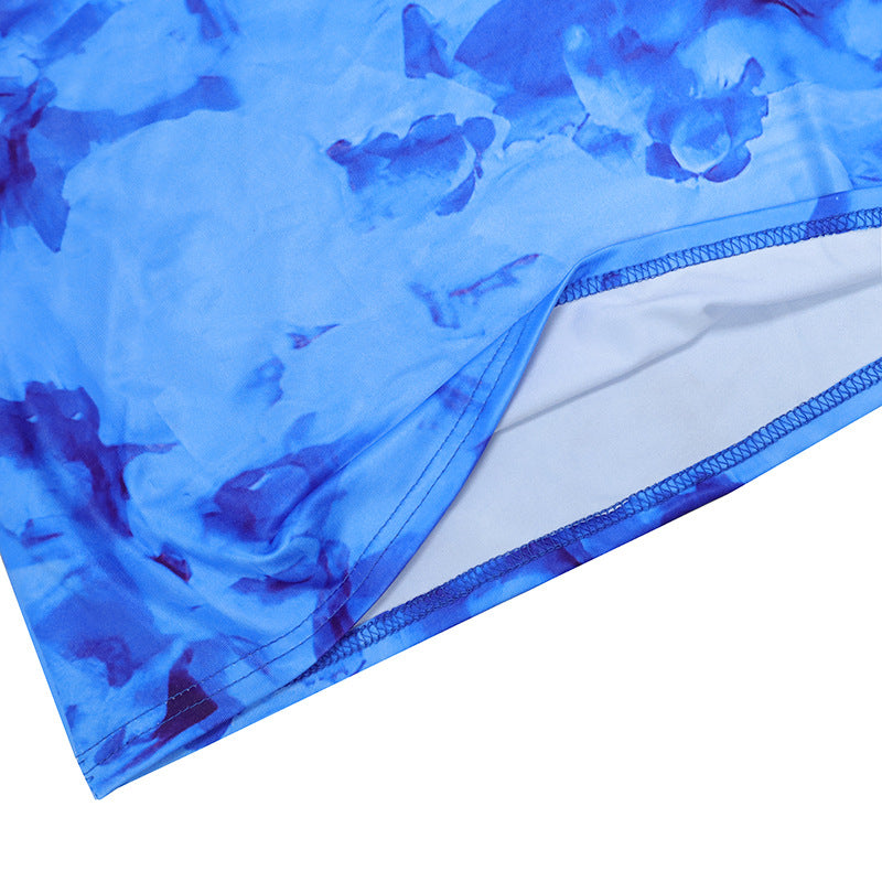 Women's Summer Strapless Printed Bodycon Long Dress 17