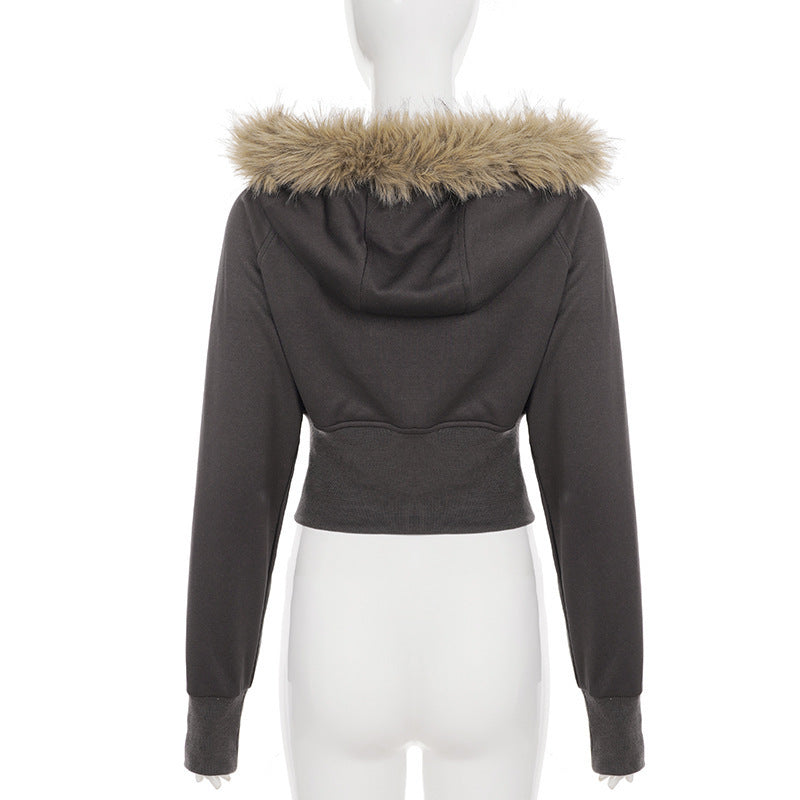 Women Hooded Zipper American-Style Jacket 10