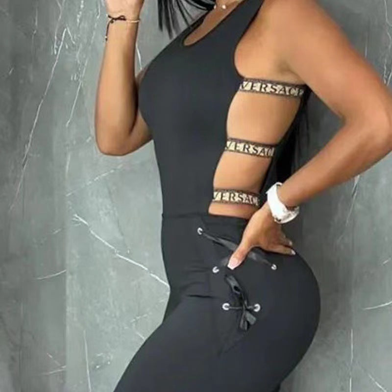 Women Hollow Sleeveless Sexy Jumpsuit 5