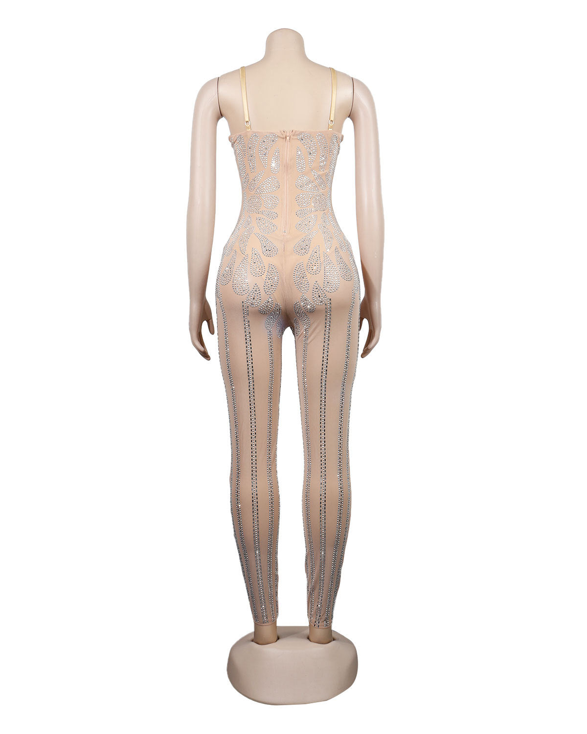 Women Summer Sexy Suspender Beaded Sleeveless Jumpsuit 9