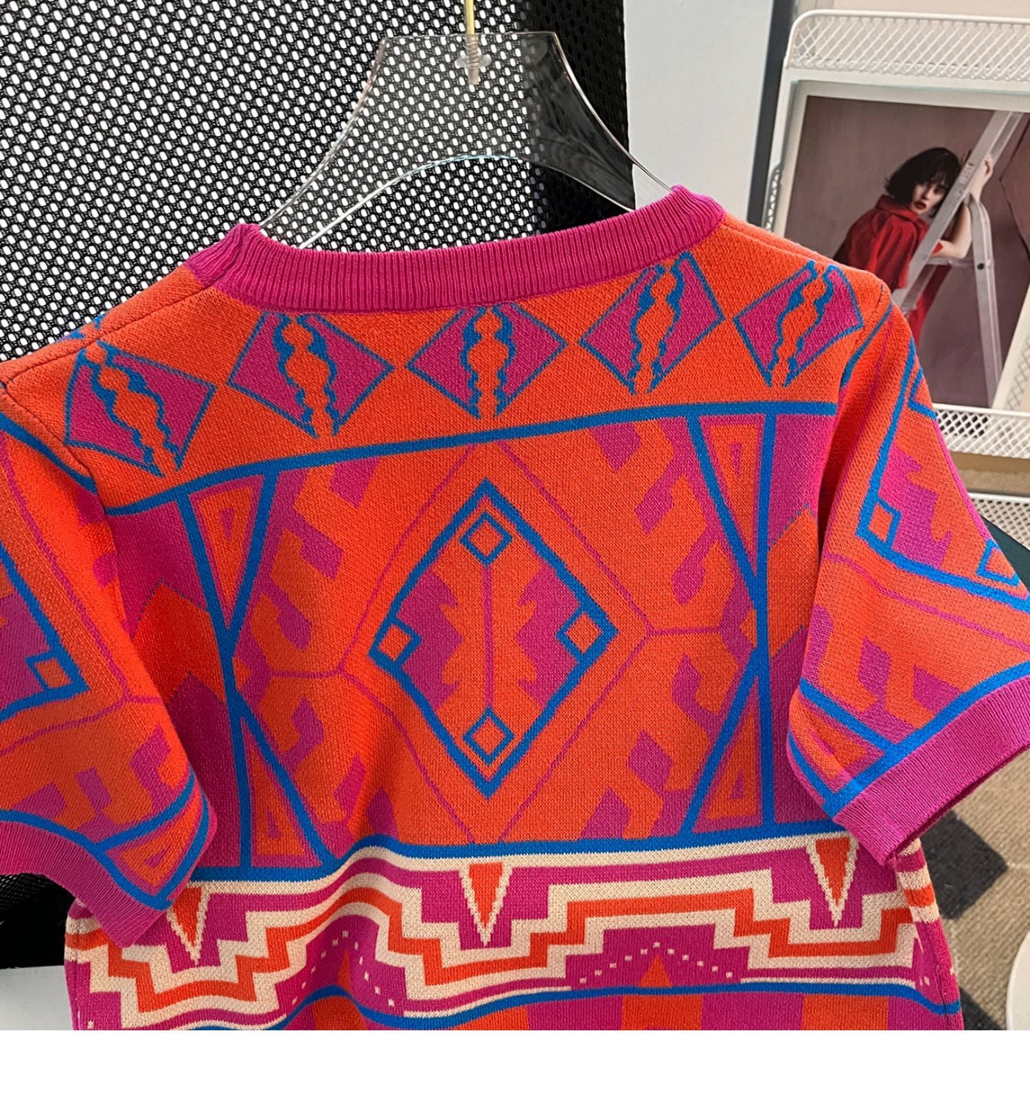 Summer Short Loose Contrasting Color Trendyknitting Top Short-Sleeved T-Shirt 14