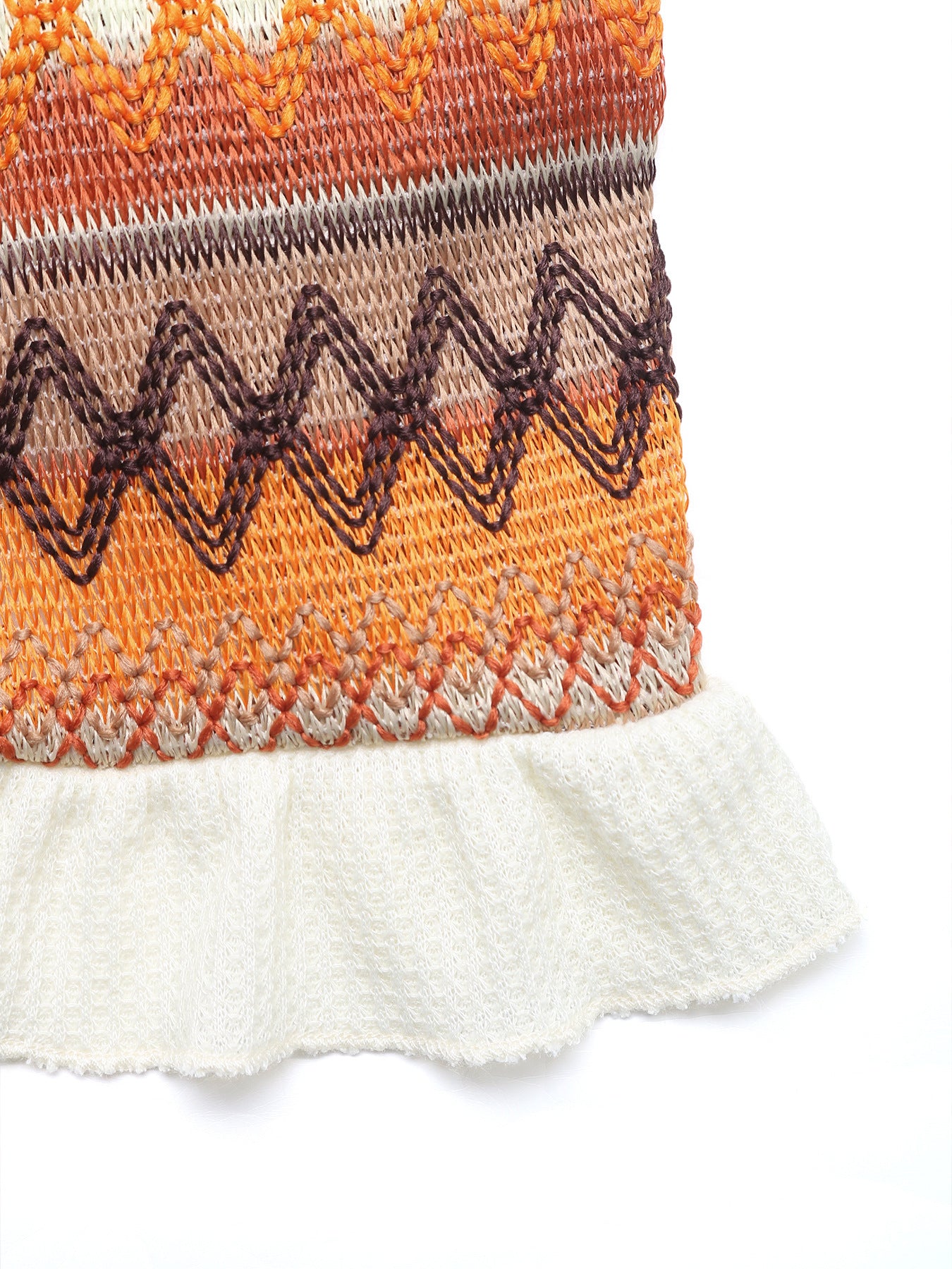 Women's summer Holidays knitting sleeveless Halter Neck vest drawstring short skirt two-piece set 8