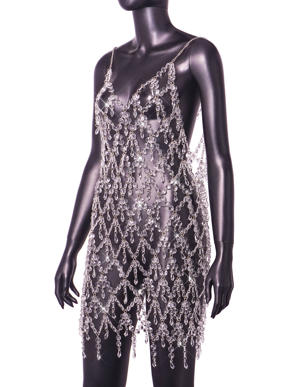 Women Sexy Jewel Backless Dress 10