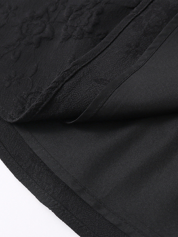 Women's Jacquard Strap Sexy Low Back Ruffle Short Dress 52