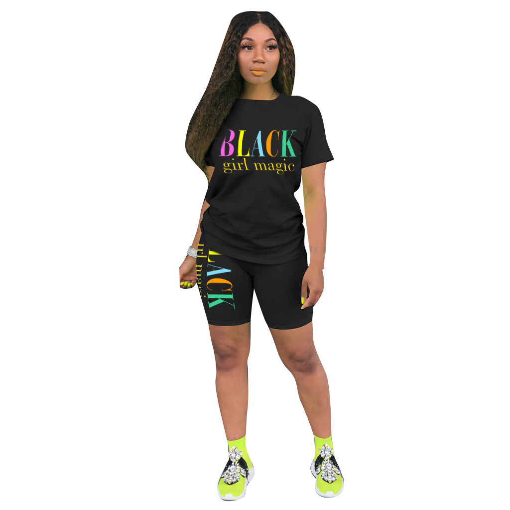 Summer fashionable solid color two-piece fashion casual shorts set 19