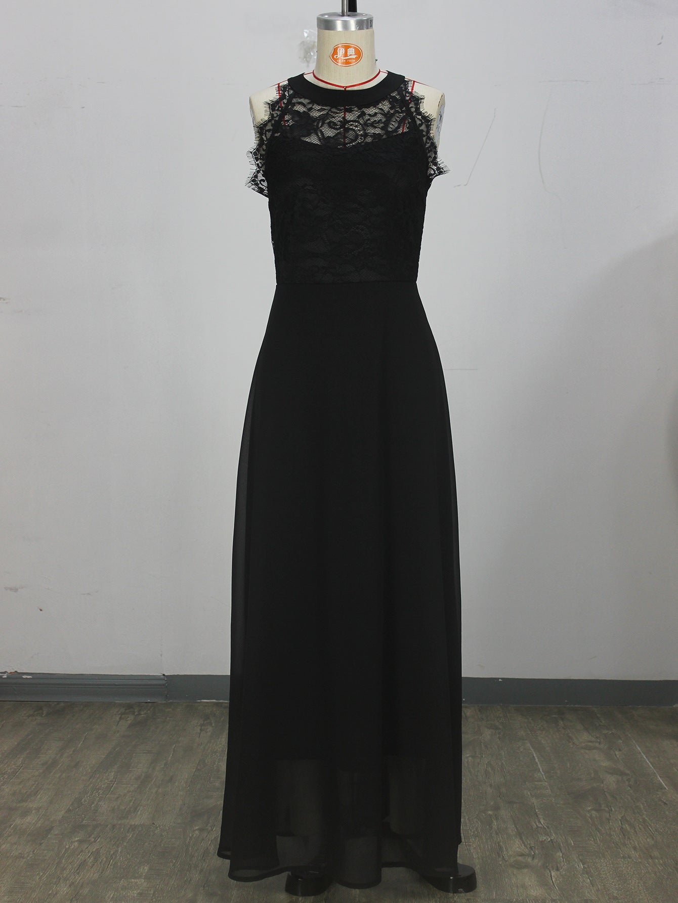 Women spring and summer lace patchwork sleeveless maxi dress 10