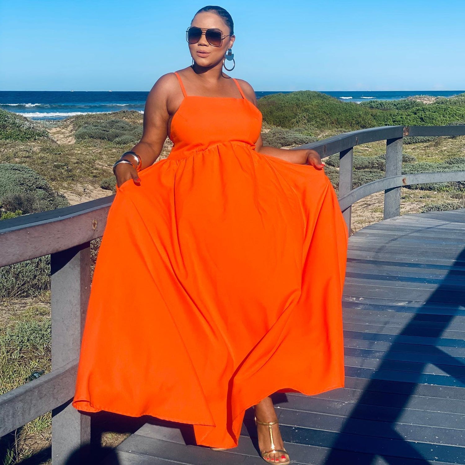 Sexy Solid Color Straps Backless Swing Dress Nightclub Maxi Dress 9