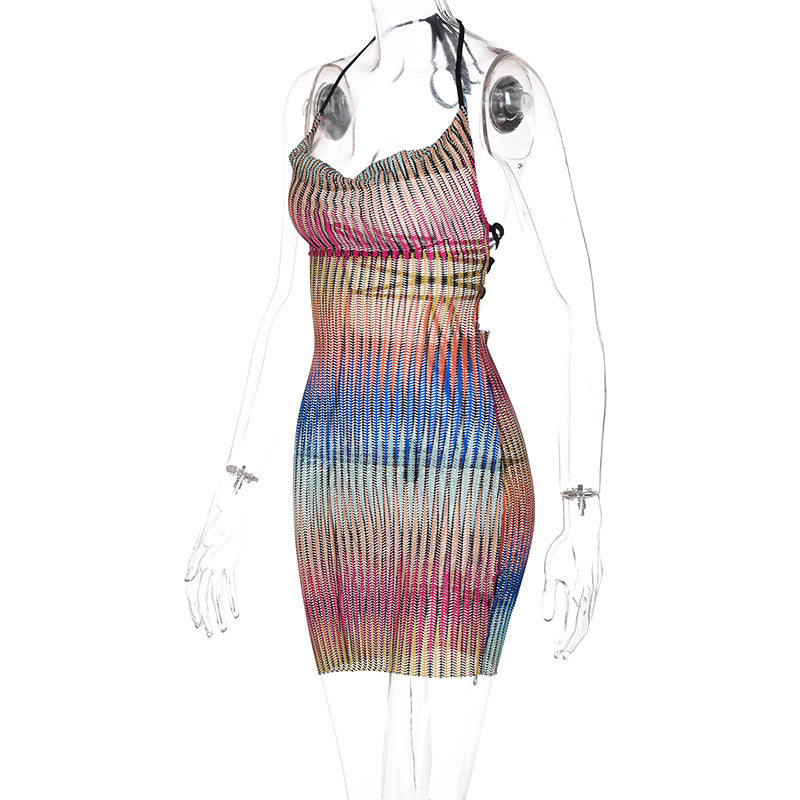 Women Sexy See-Through Backless Dress 7