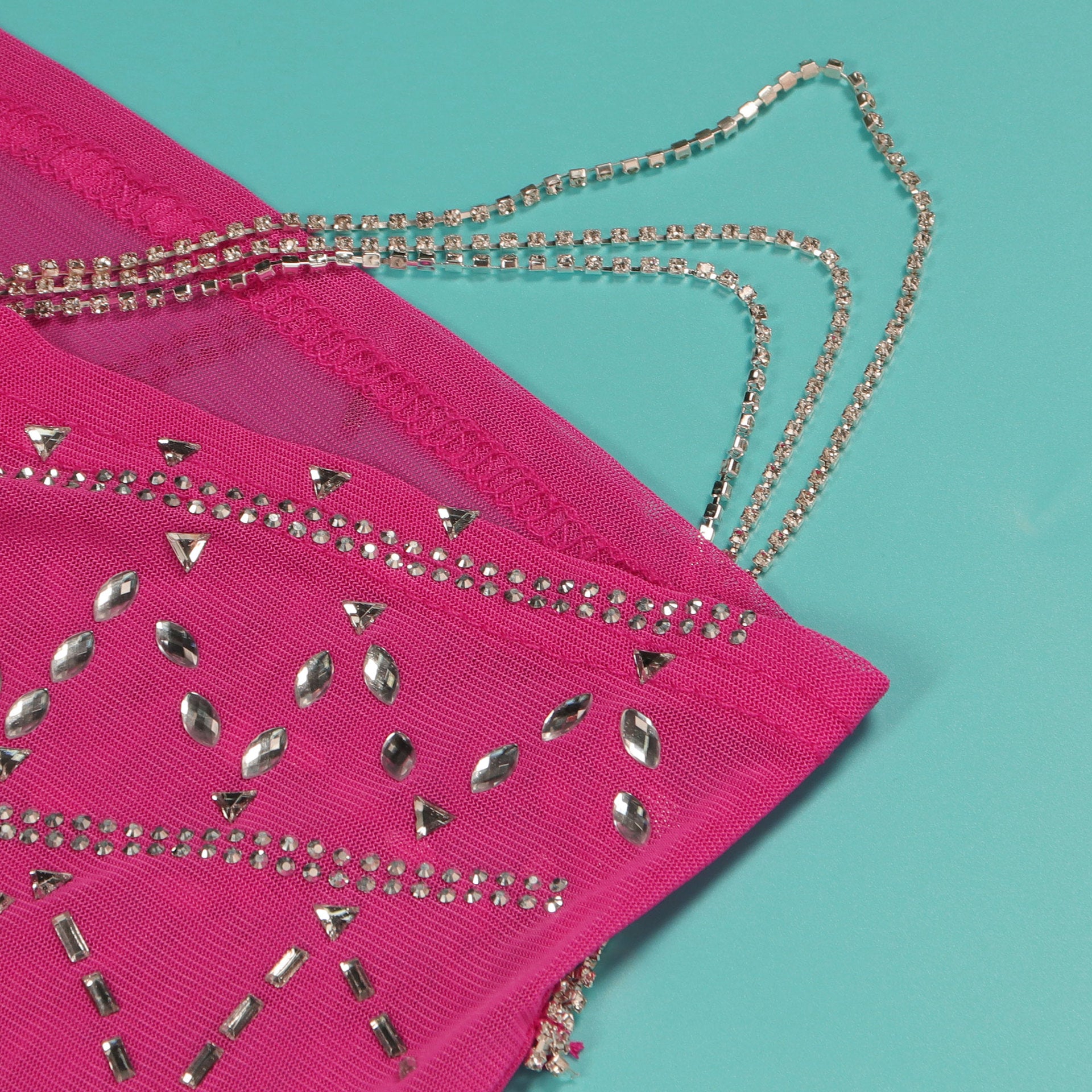 Women Sexy Beaded Tassel See-Through Bodycon Dress 29