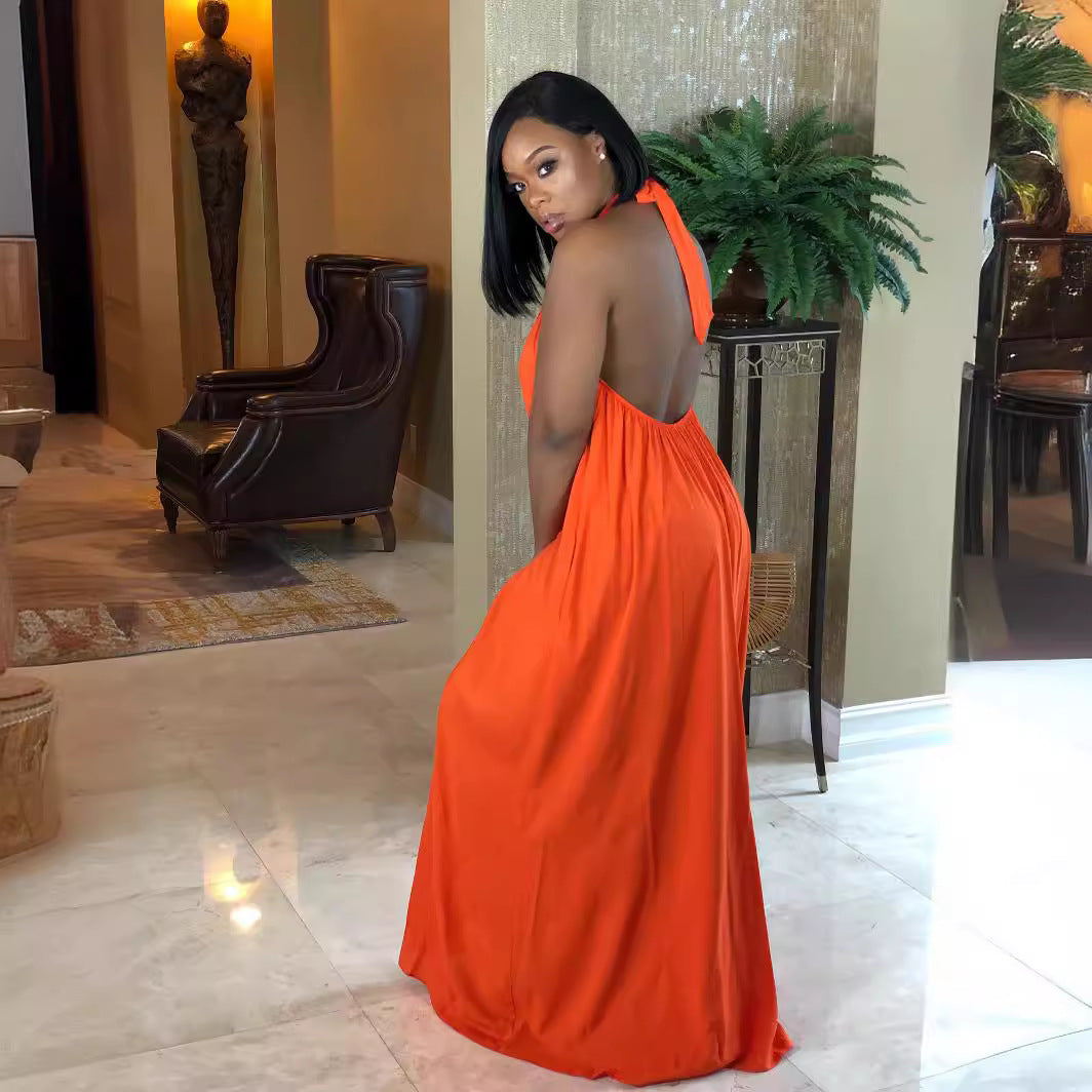 Women Suspender Sleeveless Loose Bohemian Solid Summer Dress 7