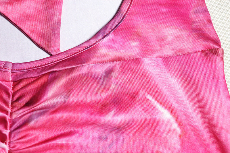 Women's Fashion Printed Sexy Hollow Long Sleeve Split Trendy Dress 10