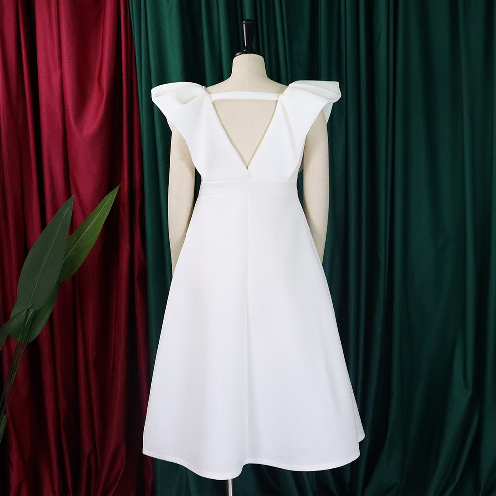 Women's Deep V Neck Sexy Swing Formal Party Dress 40