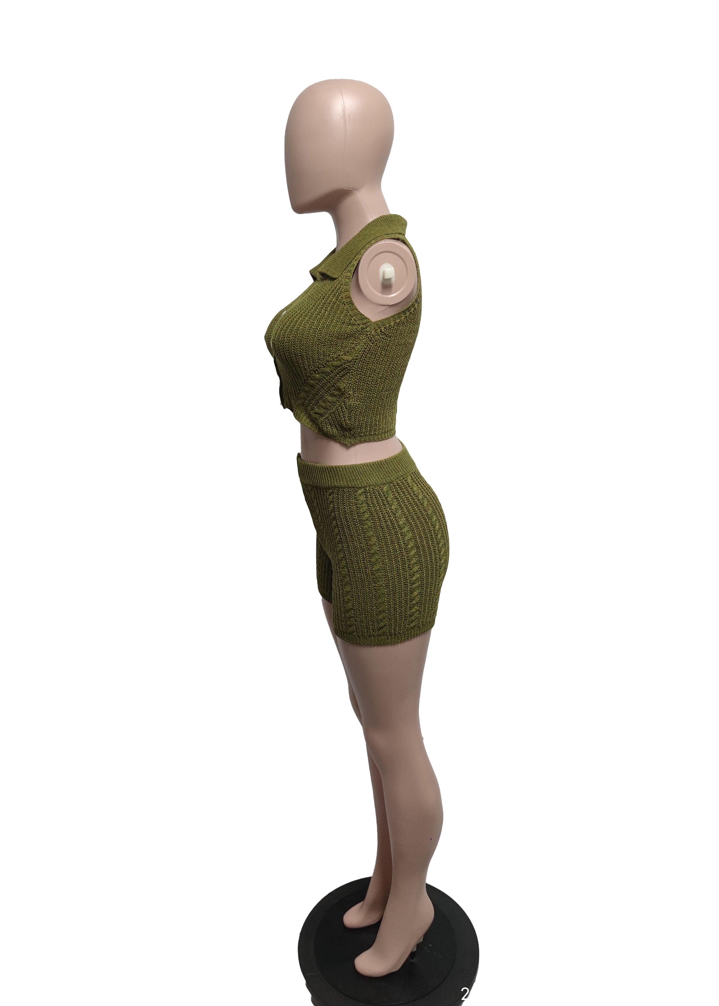 Women Casual Sleeveless Top and ShortsTwo Piece Set 5