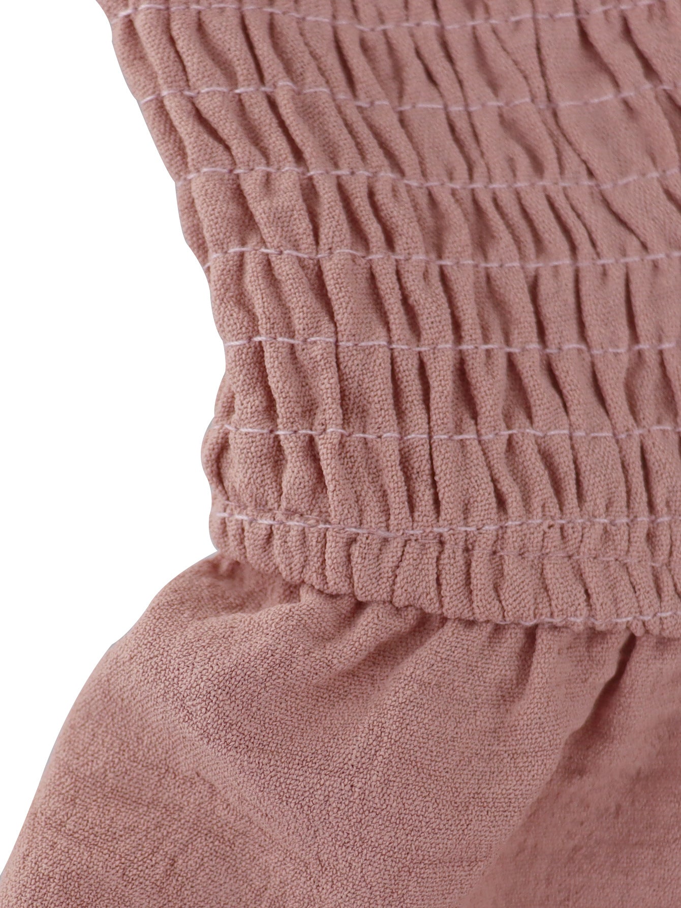 Solid Color Pleated Waist Casual Midi Dress 17