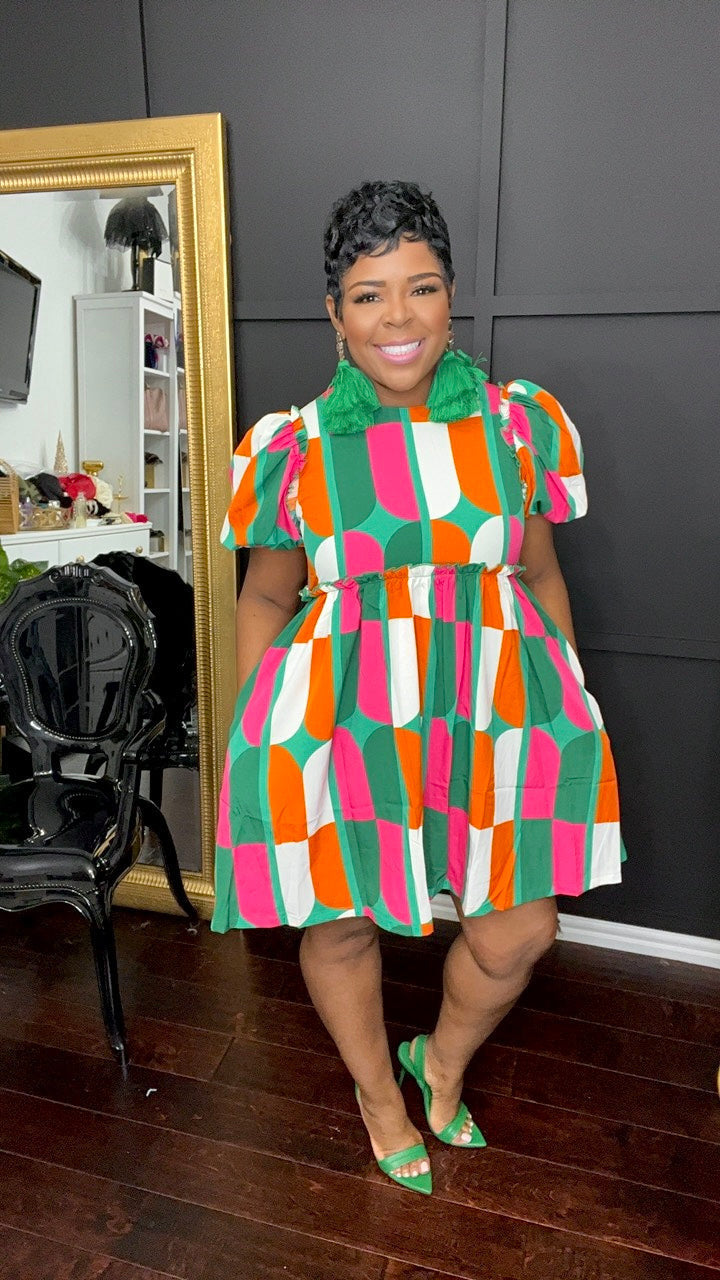 Autumn and winter women's printed front zipper dress 13