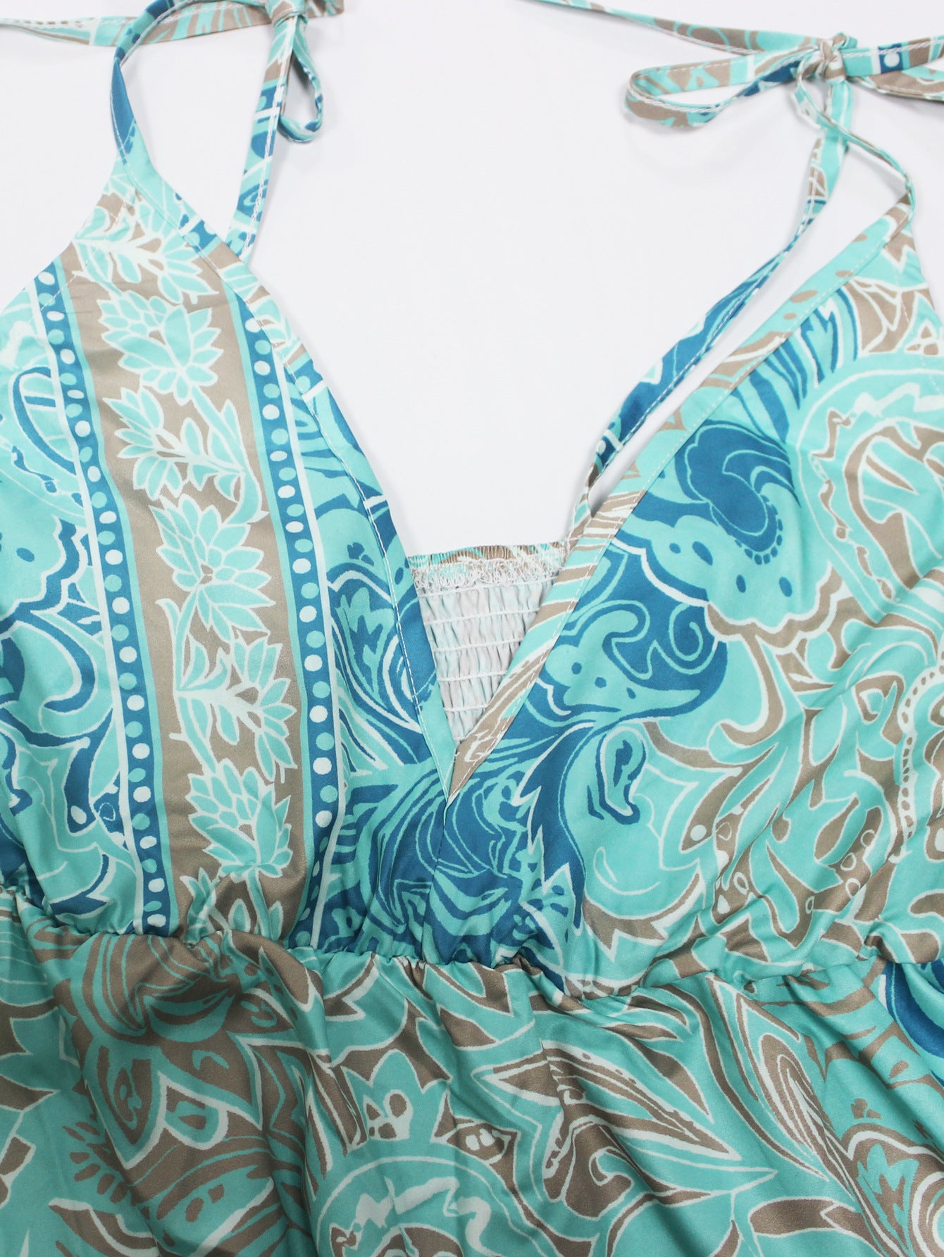 Women's Summer Fashion Elegant V-Neck Strap Plus Size Long Dress 9