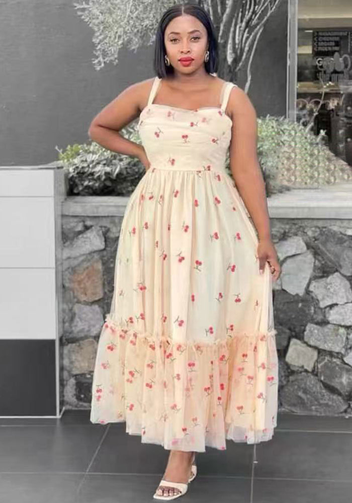 Women French Sexy Backless Suspender Mesh Dress