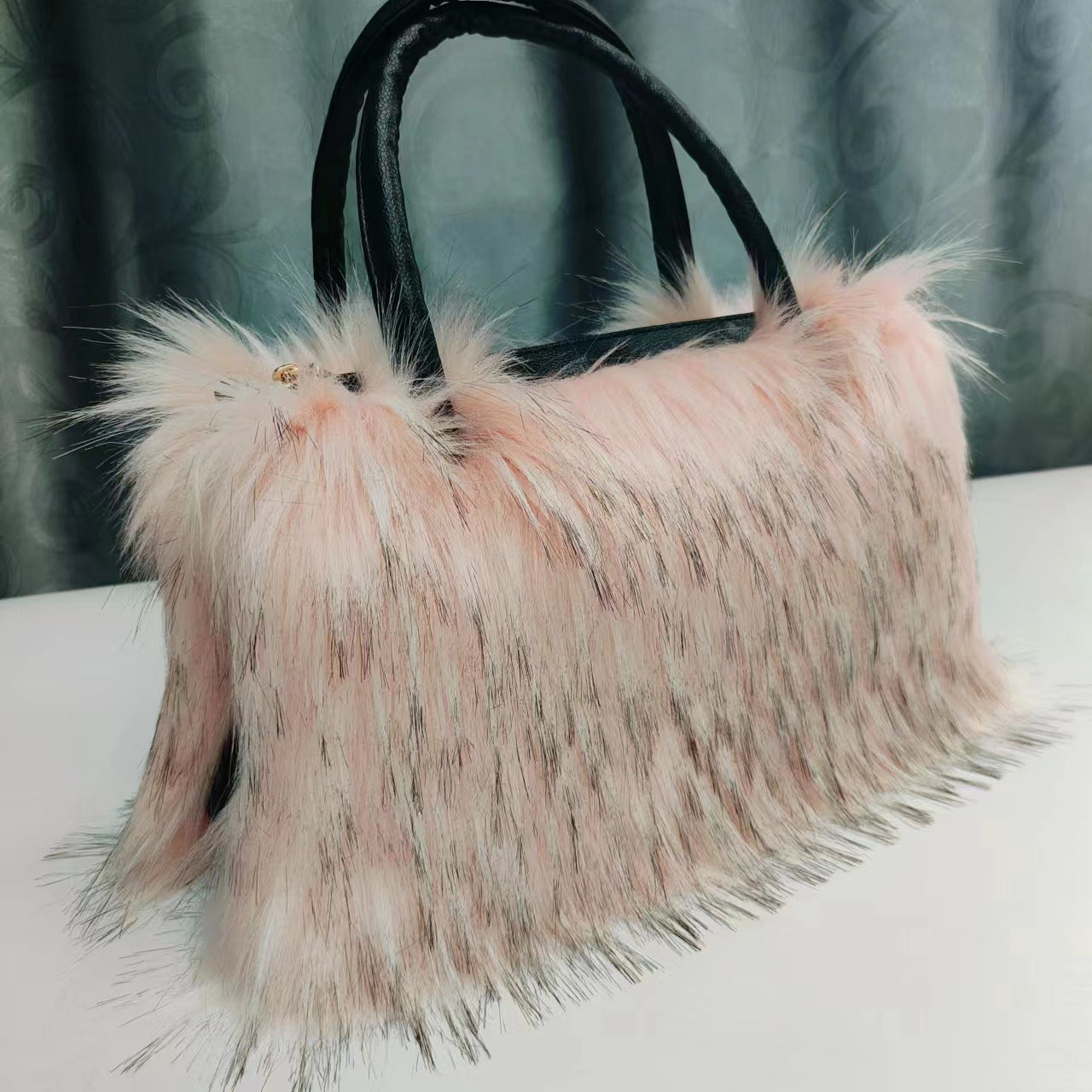 Faux fur plush handbag Faux raccoon fur handbag 21