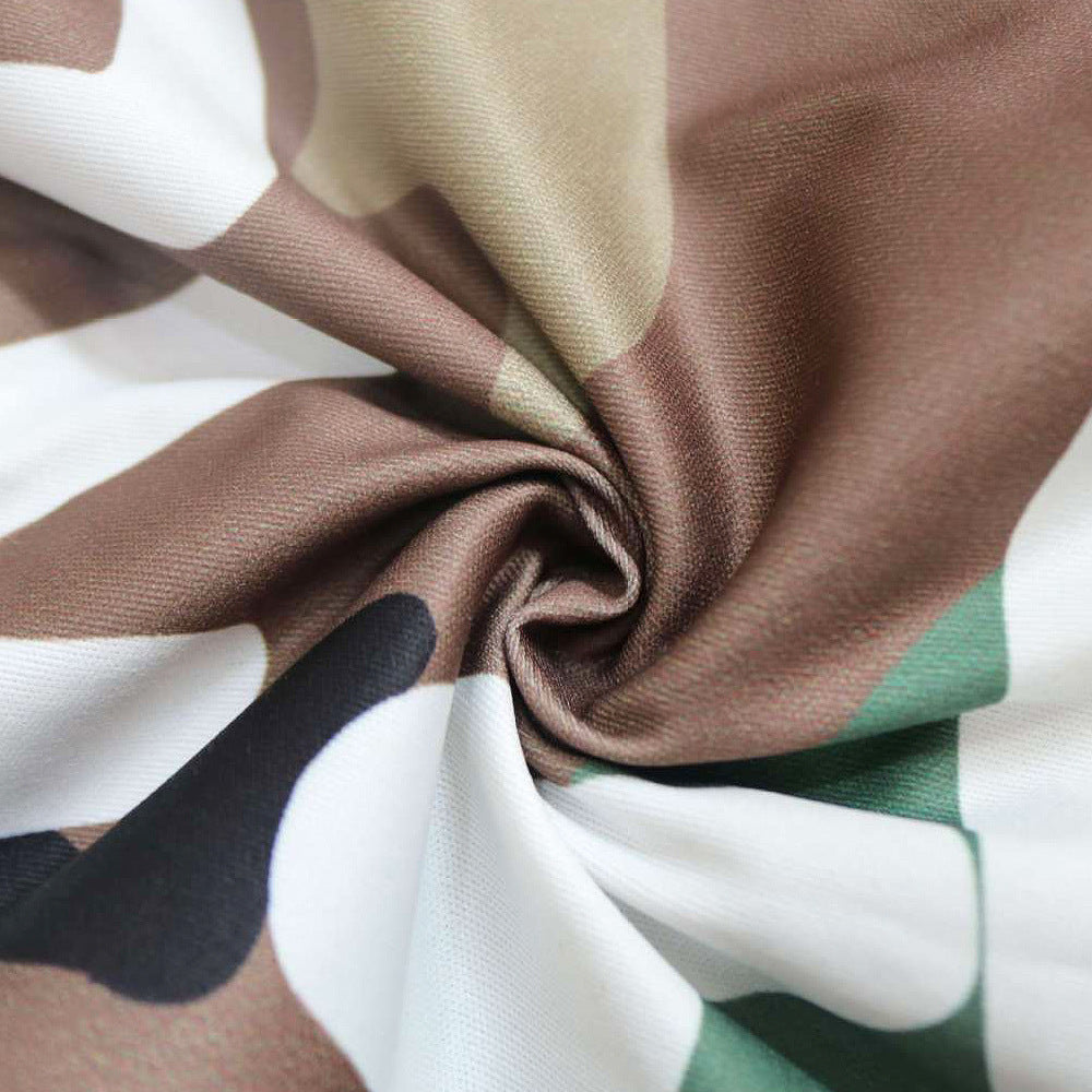 Women's Long Casual Fashion Camouflage Printed Patched Jacket 24