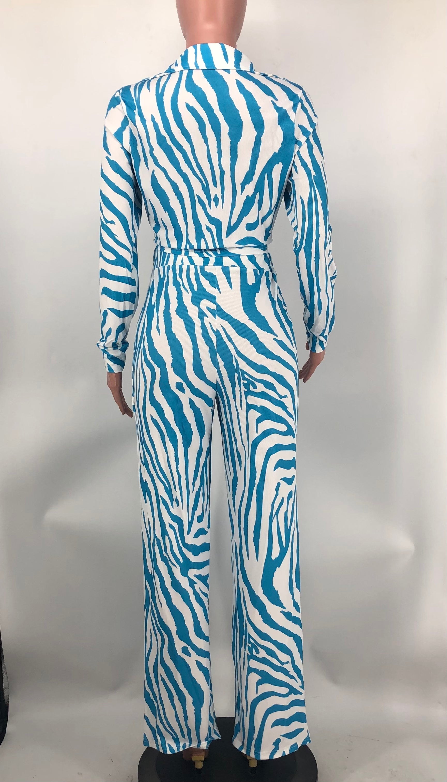 Spring Fall Pant Set Ribbed Print Crop Set 14