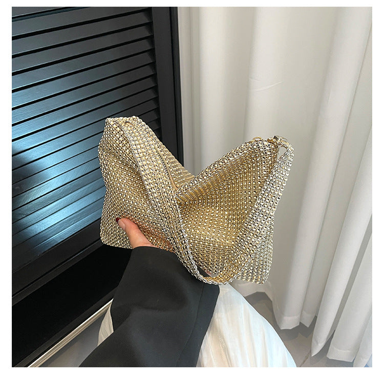 Women's Bags Autumn Simple Fashion Painted Rhinestone Shoulder Bag Evening Bag 4