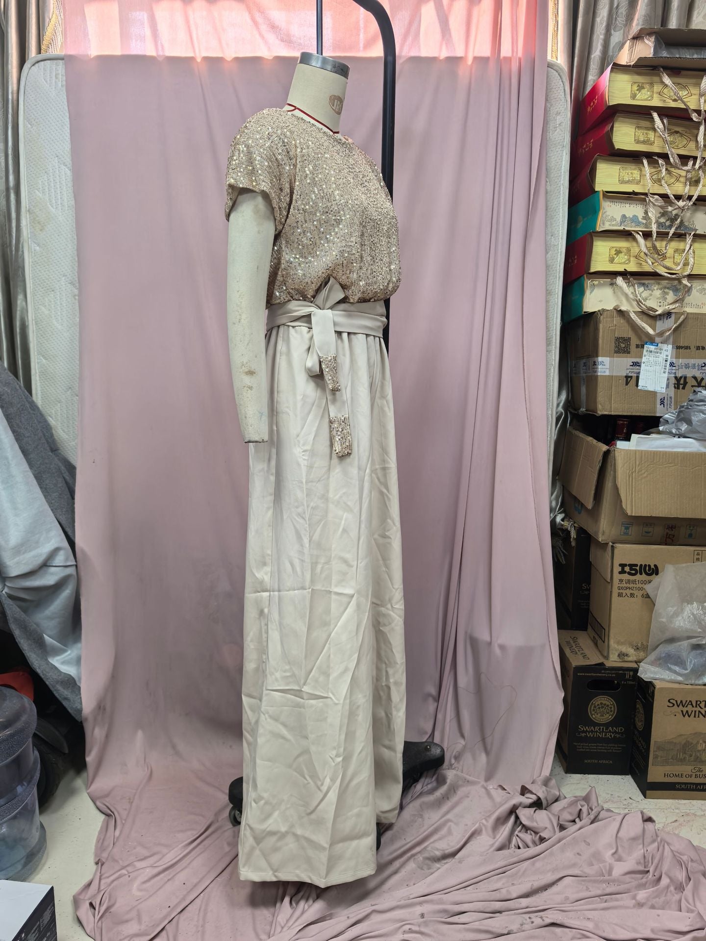 Spring One-Piece Sequin Fashion Short-Sleeved Casual Jumpsuit 9