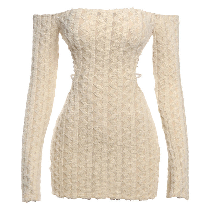 Spring Fashion Sexy Off Shoulder Slim Low Back Bodycon Women's Dress 7