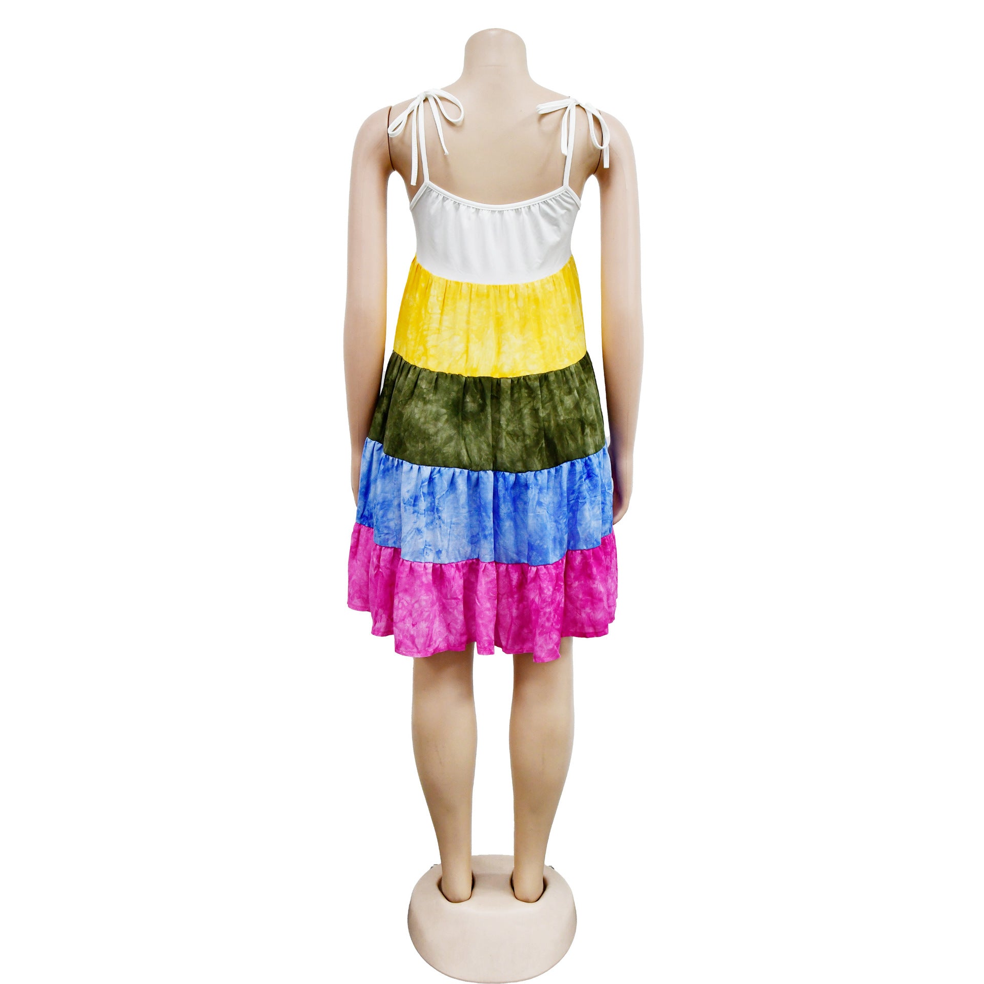 Fashion Ladies Gradient Print Multicolor Sleeveless Sleeveless Dress 13