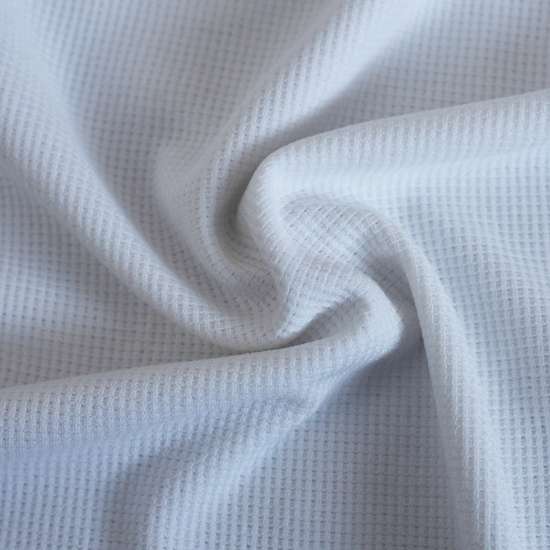 Men's Autumn and Winter Sports Solid waffle Round Neck Top 11