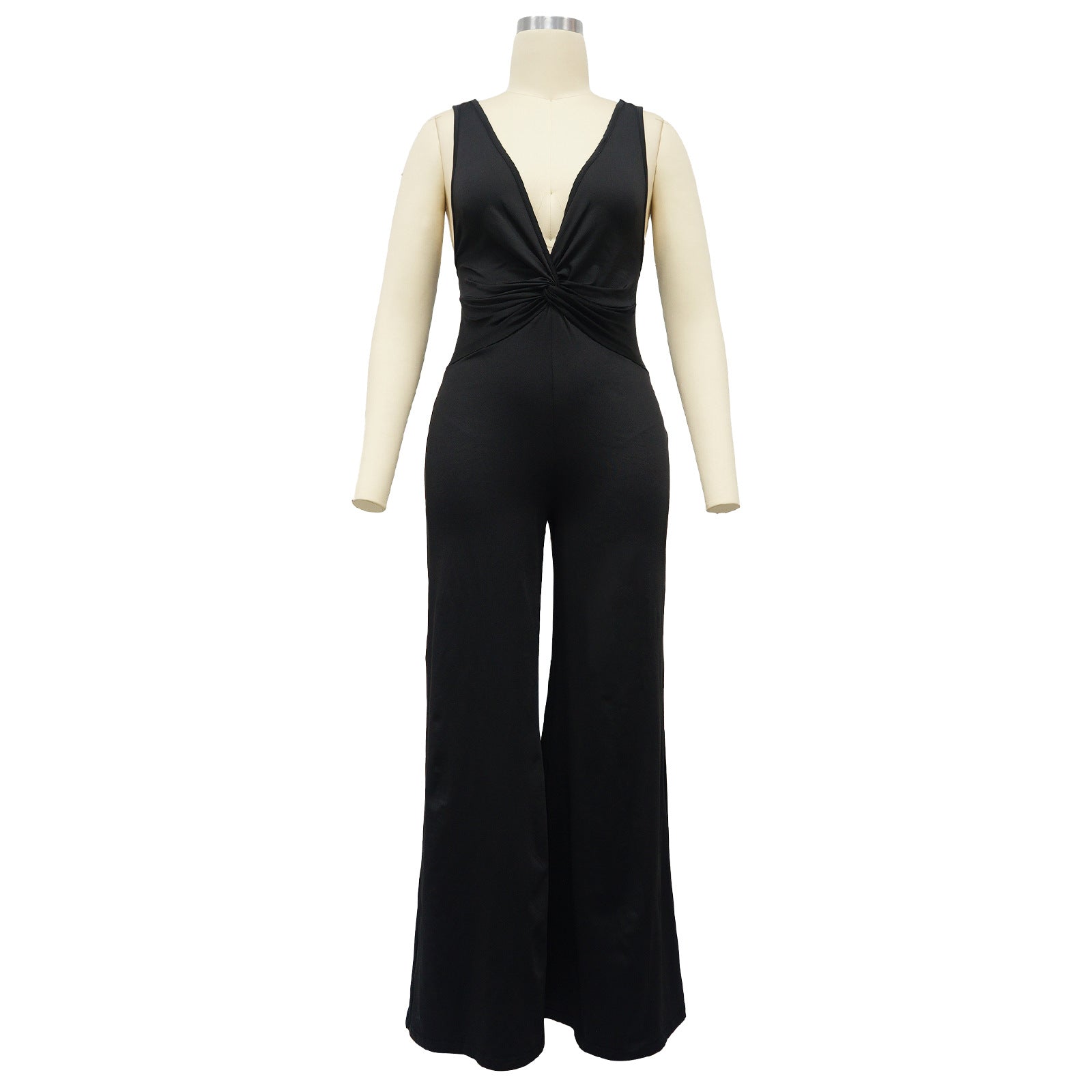 Women's Sexy Deep V Low Back Sleeveless Jumpsuit 10