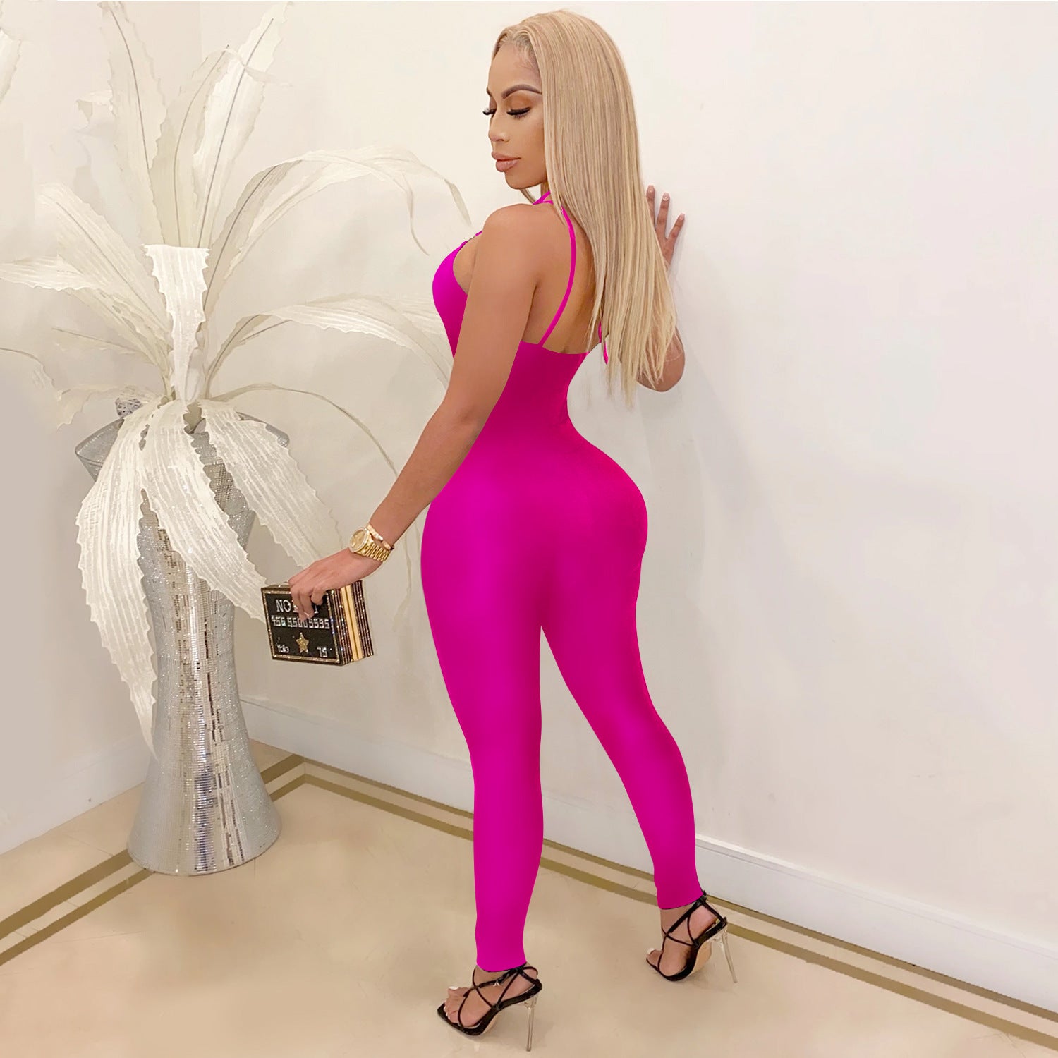 Women Sexy Solid Jumpsuit 5