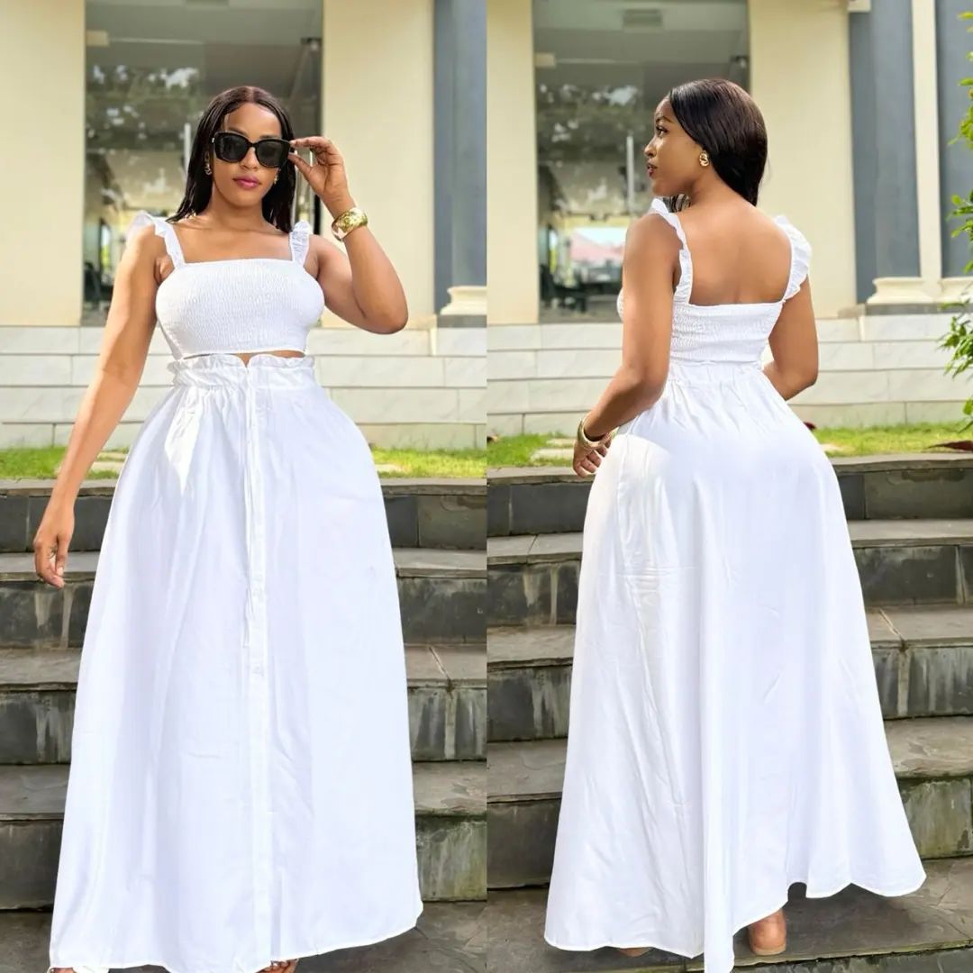 Fashion Solid Color Women's Strap Maxi Dress 3