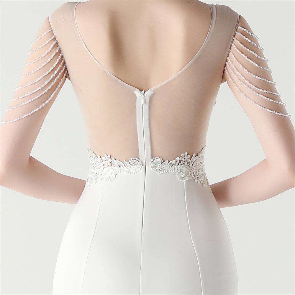 Women lace Beaded Lace-Up Formal Party evening dress 30