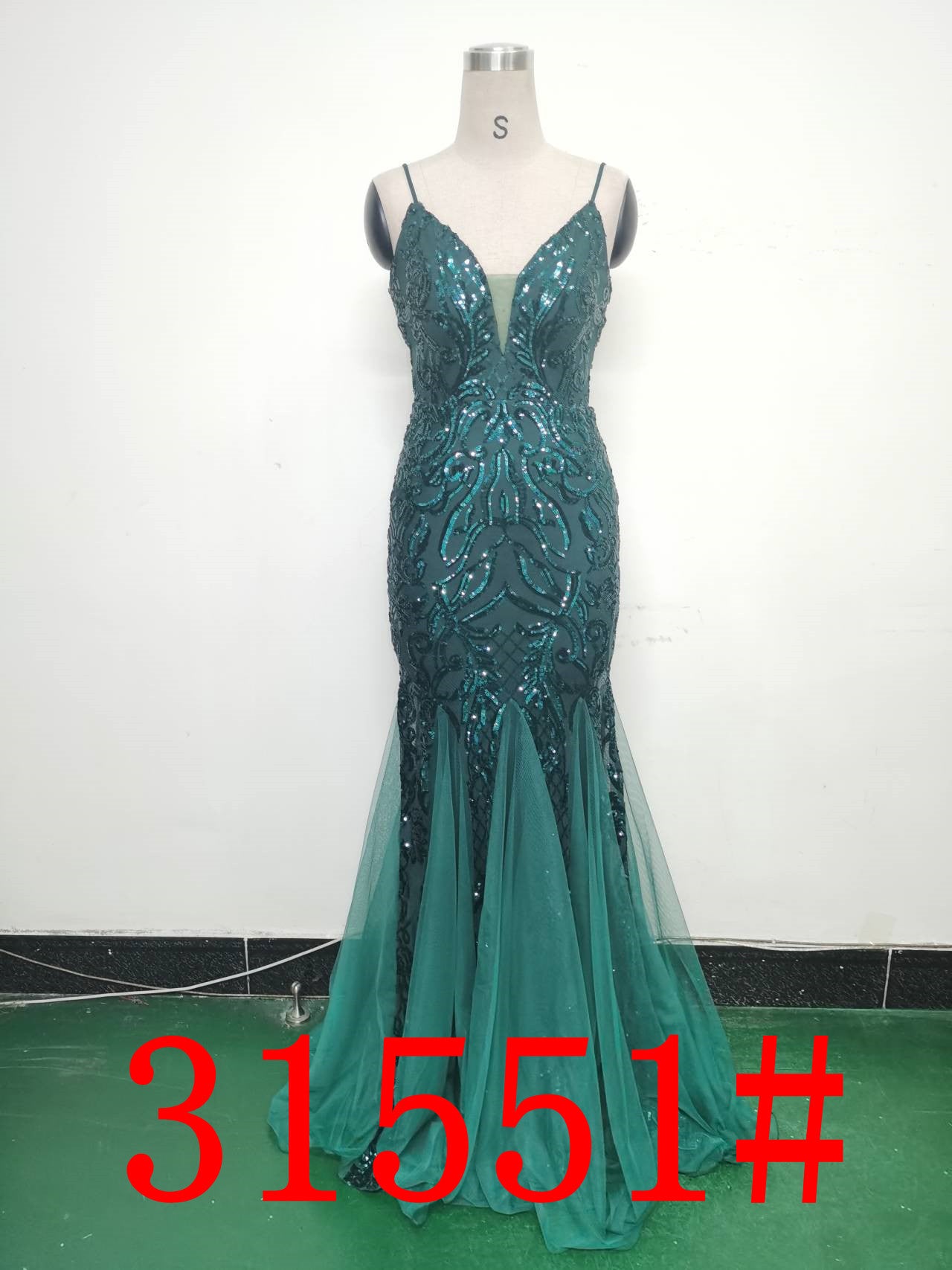 Floral Sequin Mesh Evening Dress 25