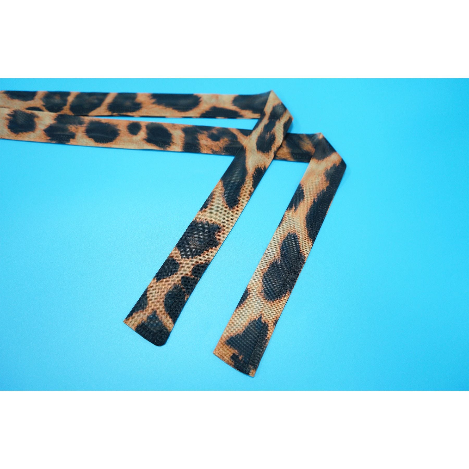 Women Sexy Leopard Print See-Through Bodysuit and Slit Skirt Two-Piece Set 25