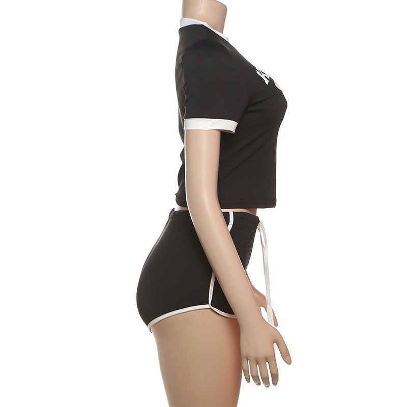 Women Style printed Crop Top and shorts two-piece set 18