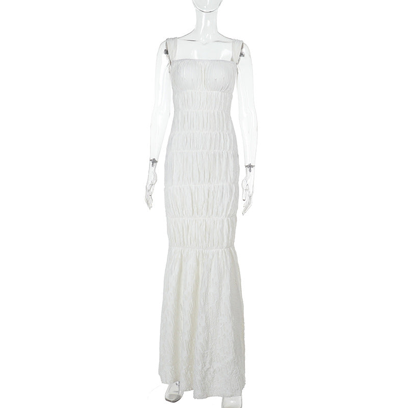 Spring Texture off shoulder slim Long Dress 6