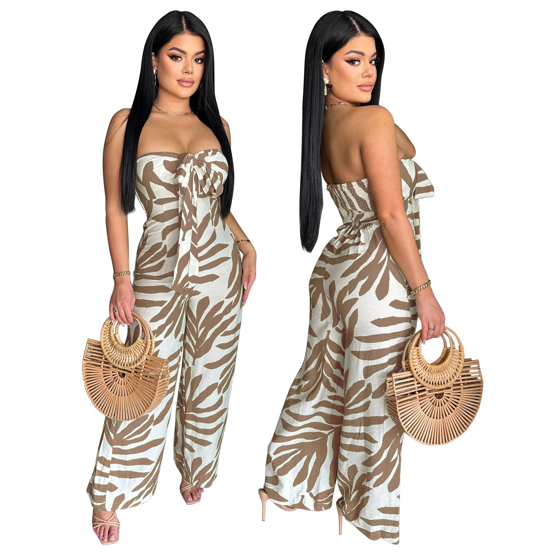 Women Printed Off Shoulder Jumpsuit 4