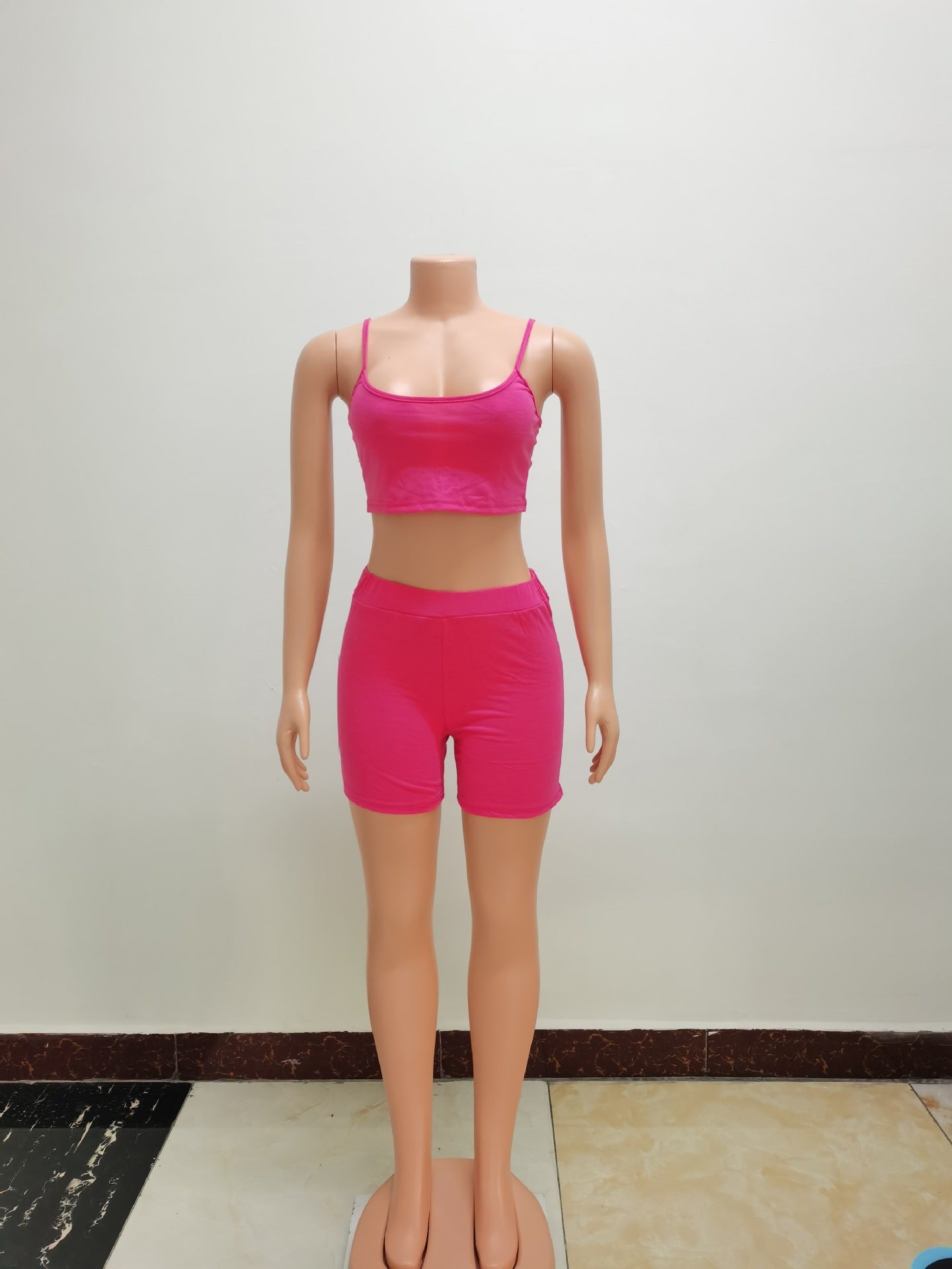 Women's Fashion Summer Sexy Crop Camisole Shorts Two Piece Set 36