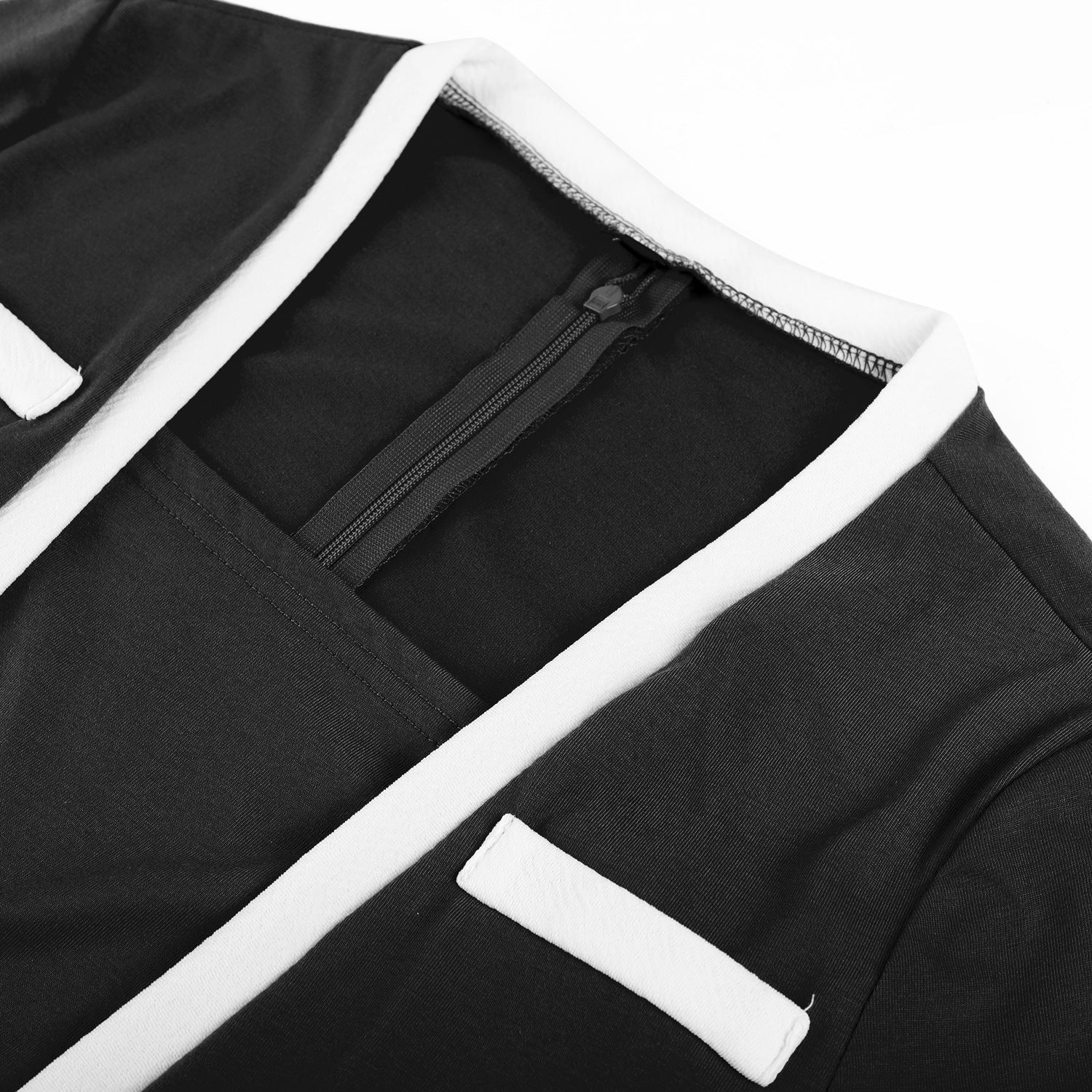 Women's Three Quarter Sleeve Fake Two Piece Patchwork Professional Bodycon Dress 15